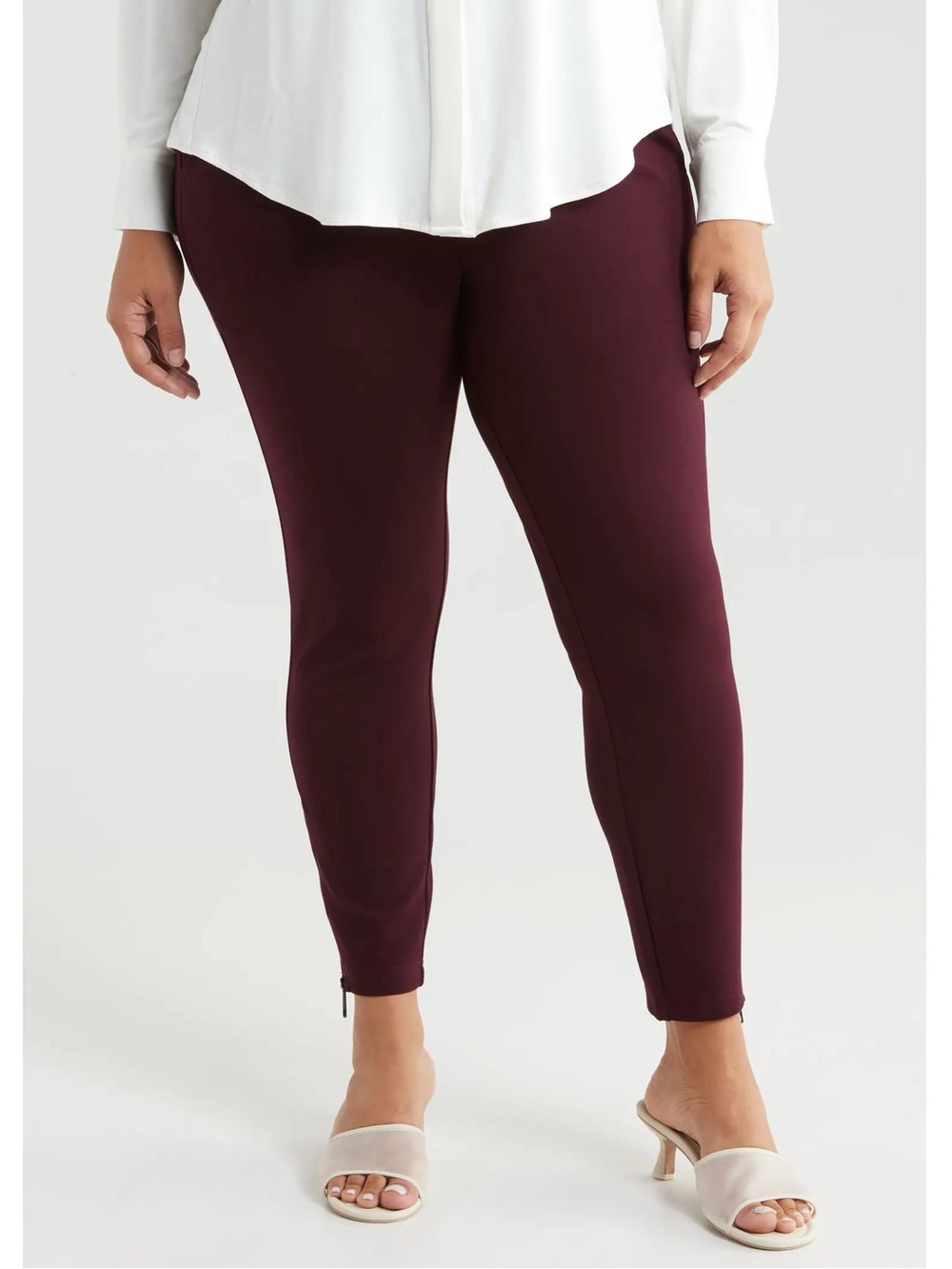 Universal Standard Moro Pull-On Pants Ponte Knit Ankle Zips, XL 26W-28W